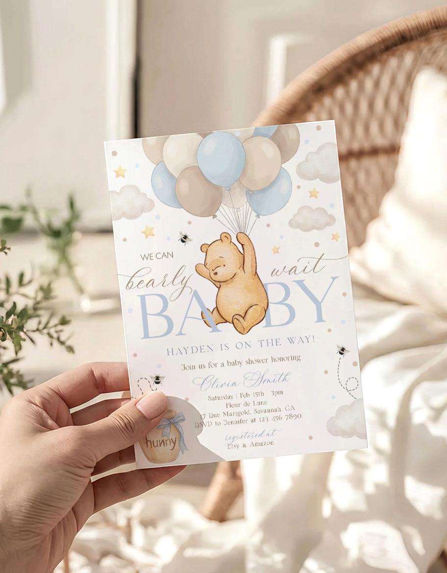 Editable Canva baby shower invite to print or send digitally