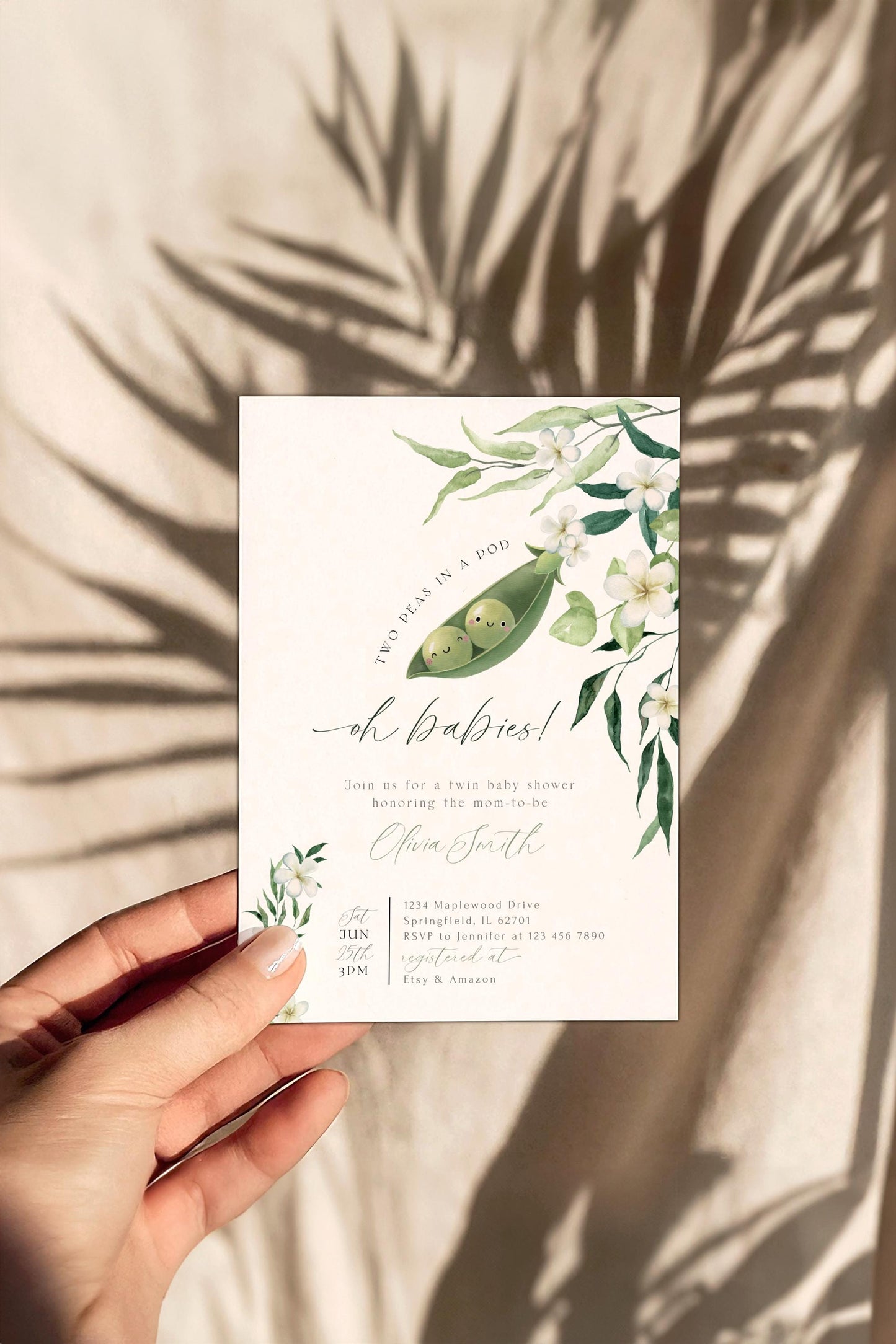 Editable Canva baby shower invite to print or send digitally