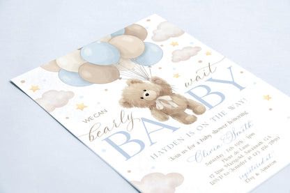 Editable Canva baby shower invite to print or send digitally