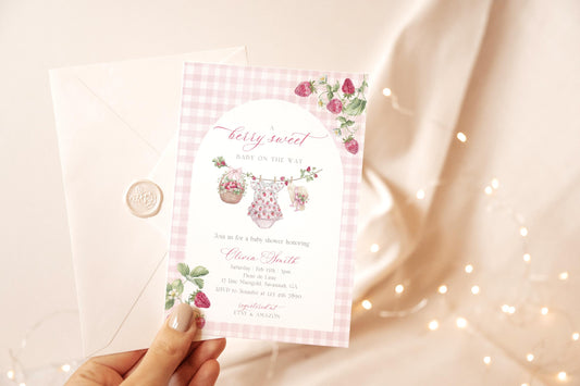 Editable Canva baby shower invite to print or send digitally