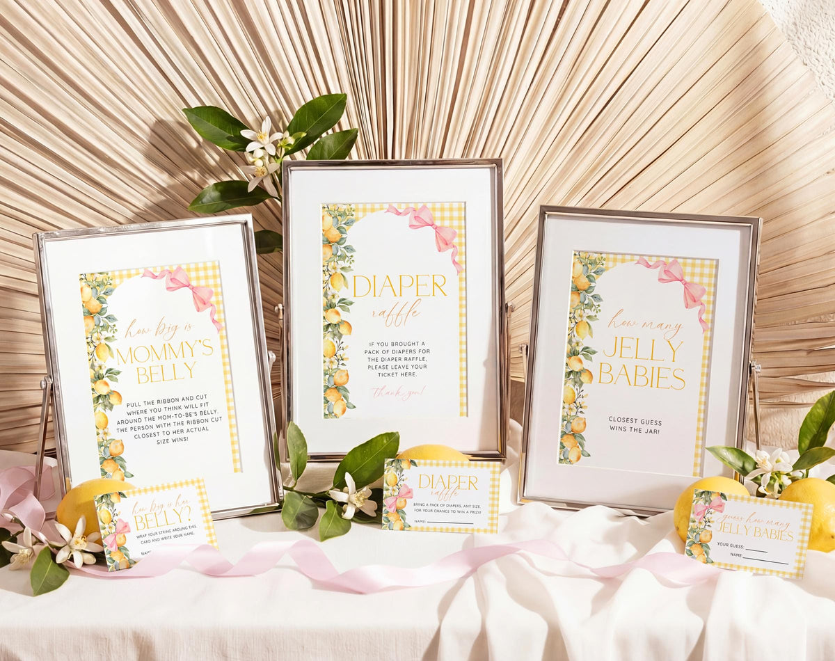 Editable Canva baby shower game bundle for instant download and printing