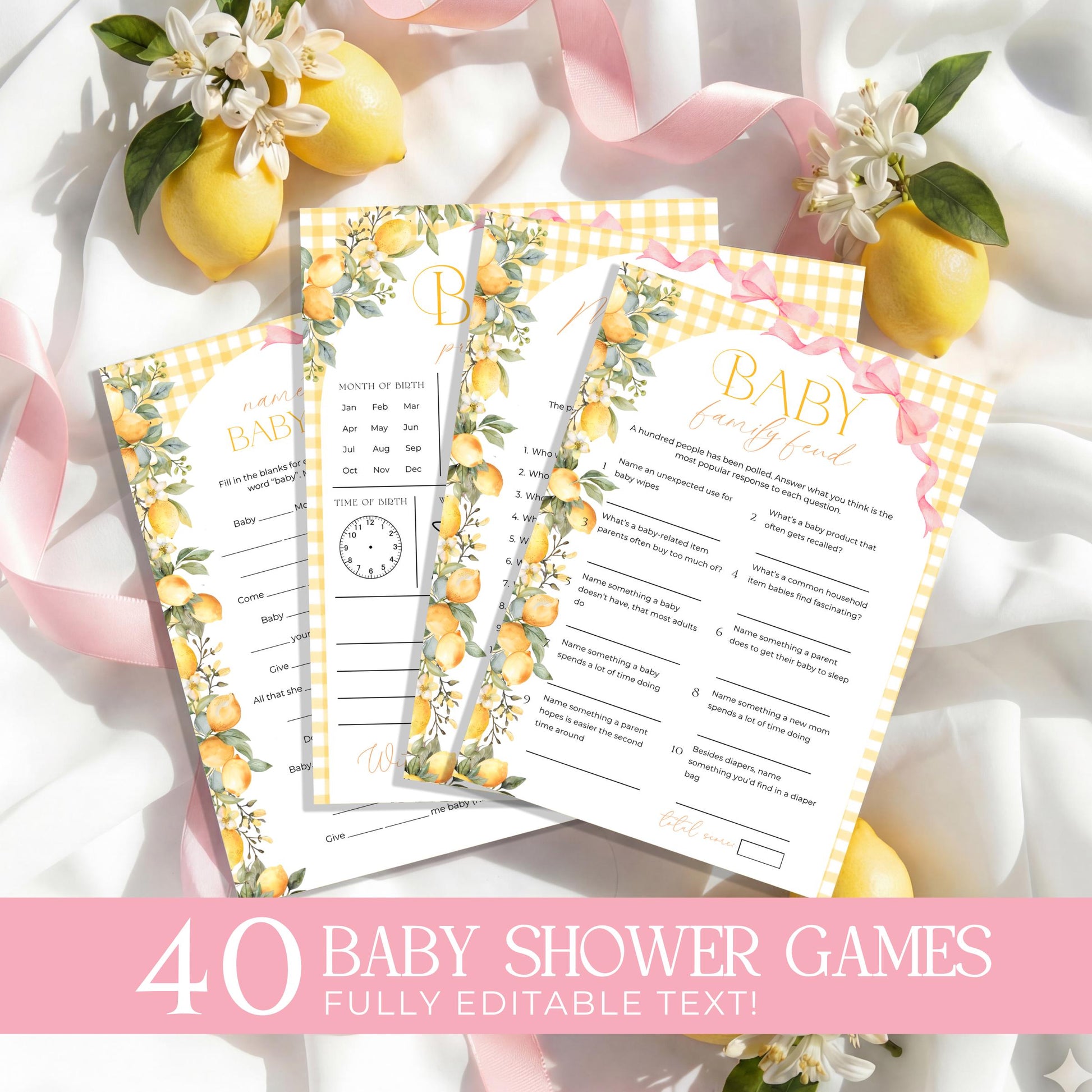 Baby Shower games bundle with printable game cards signs tickets and activities