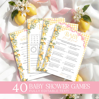 Baby Shower games bundle with printable game cards signs tickets and activities