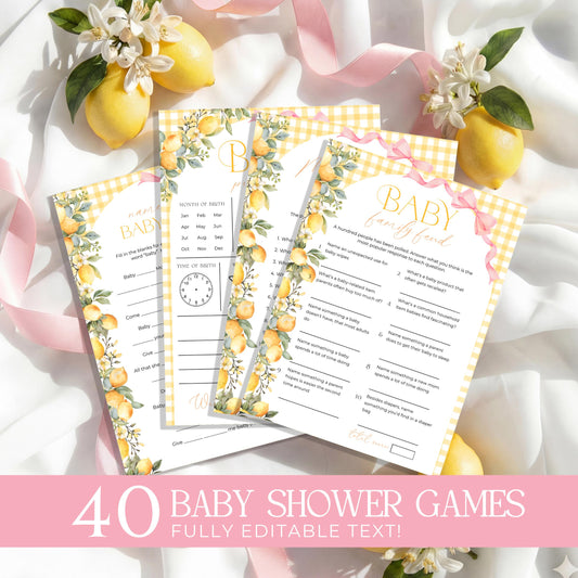 Baby Shower games bundle with printable game cards signs tickets and activities