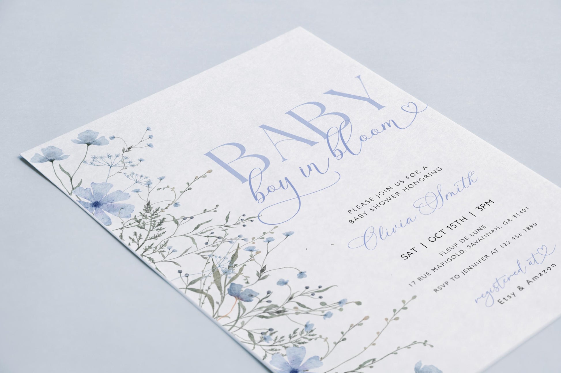 Editable Canva Baby in Bloom invitation to print or send digitally