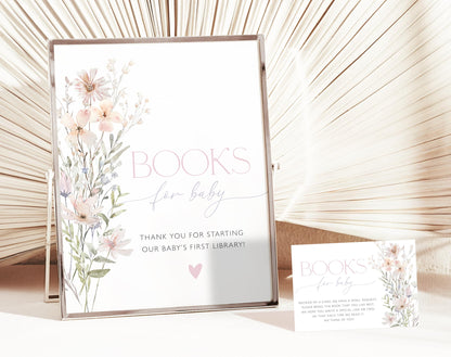 Baby Shower books for baby set with books for baby card and gift table sign