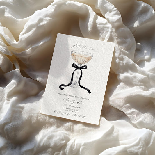 Martini Bridal Shower Invitation for bridal shower guests and party details