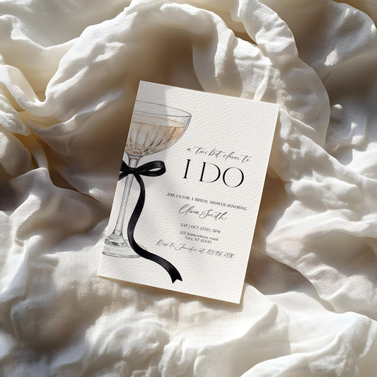 Martini Bridal Shower Invitation for bridal shower guests and party details