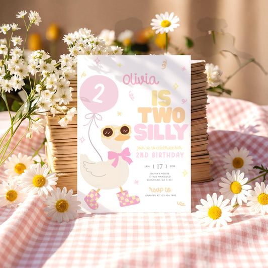 Silly Goose Birthday Invitation for birthday guests and party details