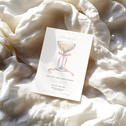 Martini Bridal Shower Invitation for bridal shower guests and party details