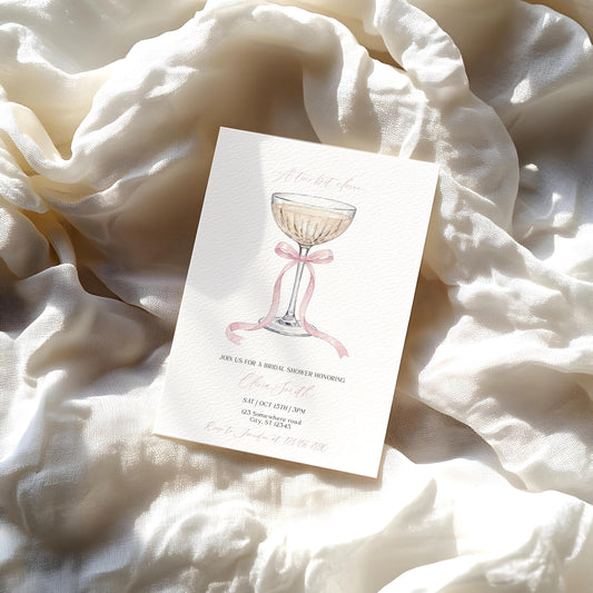 Martini Bridal Shower Invitation for bridal shower guests and party details