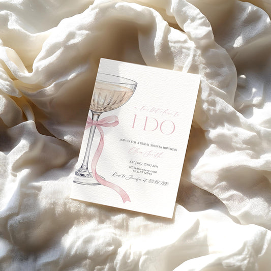 Martini Bridal Shower Invitation for bridal shower guests and party details