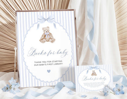Baby Shower books for baby set with books for baby card and gift table sign