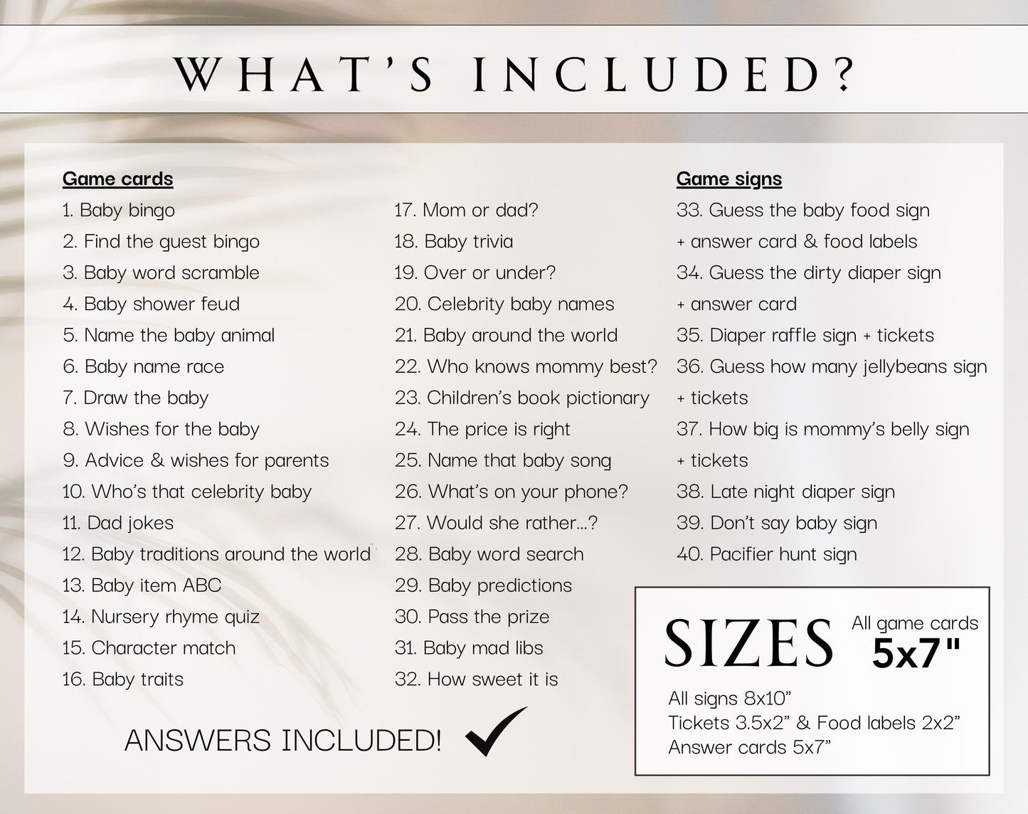 Pink Wildflower Baby Shower Game Bundle, editable Canva template