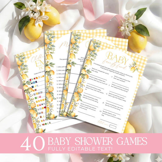 Baby Shower games bundle with printable game cards signs tickets and activities