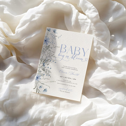 Invitation - Baby in Bloom Baby Shower, editable Canva template