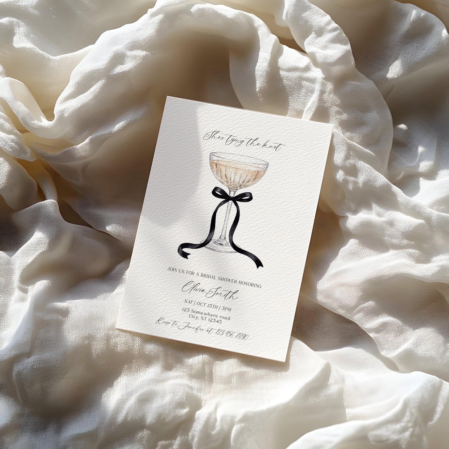 Martini Bridal Shower Invitation for bridal shower guests and party details
