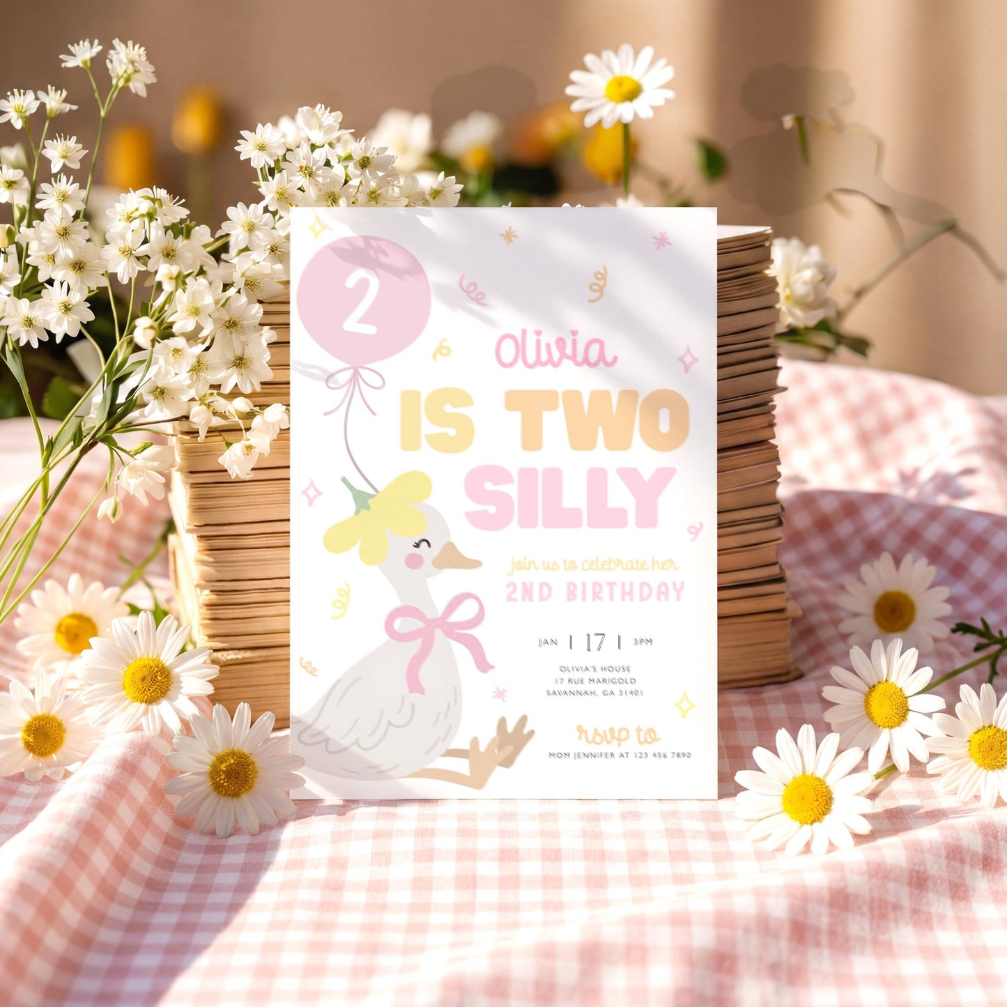 Silly Goose Birthday Invitation for birthday guests and party details