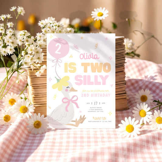 Silly Goose Birthday Invitation for birthday guests and party details