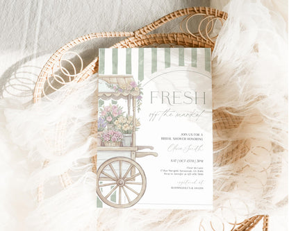 Invitation - Farmers Market Bridal Shower, editable Canva template