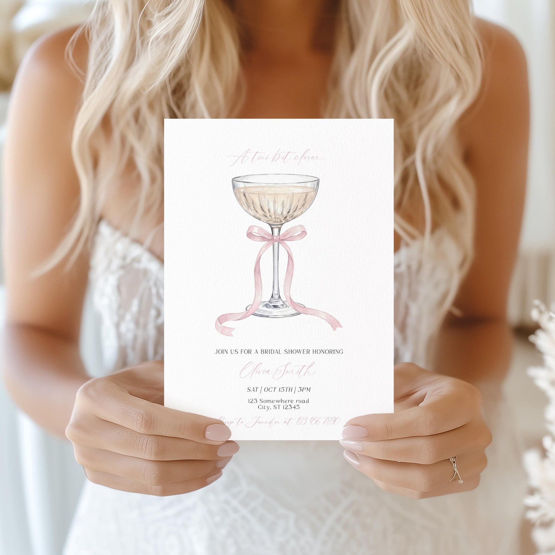 Invitation - Martini Bridal Shower, editable Canva template