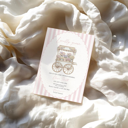 Invitation - Farmers Market Baby Shower, editable Canva template