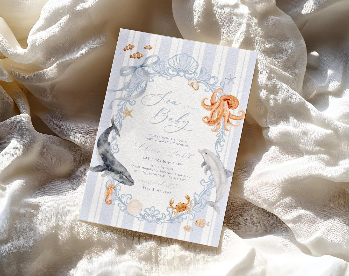 Baby Shower Invitation for baby shower guests and party details