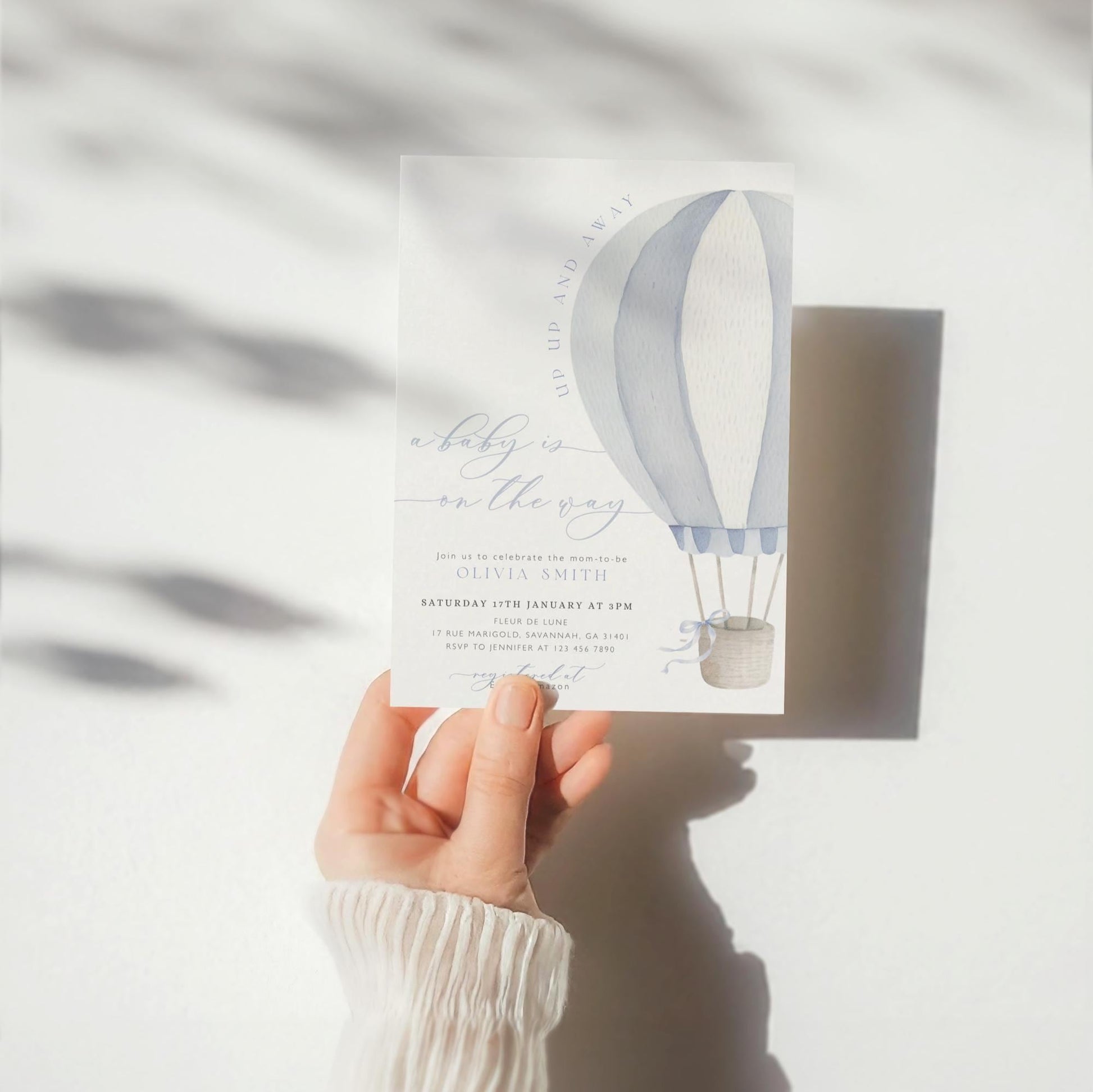 Editable Canva baby shower invite to print or send digitally