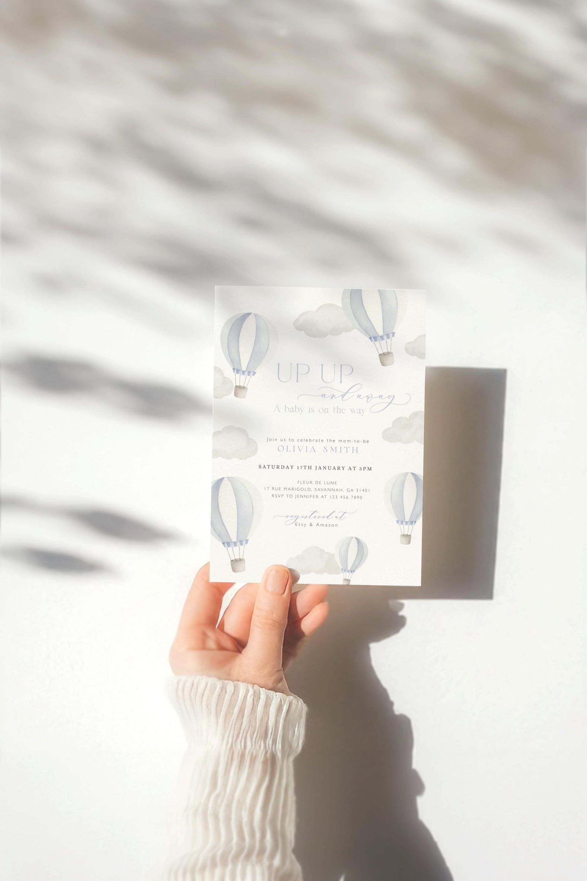 Invitation - Baby Shower, editable Canva template