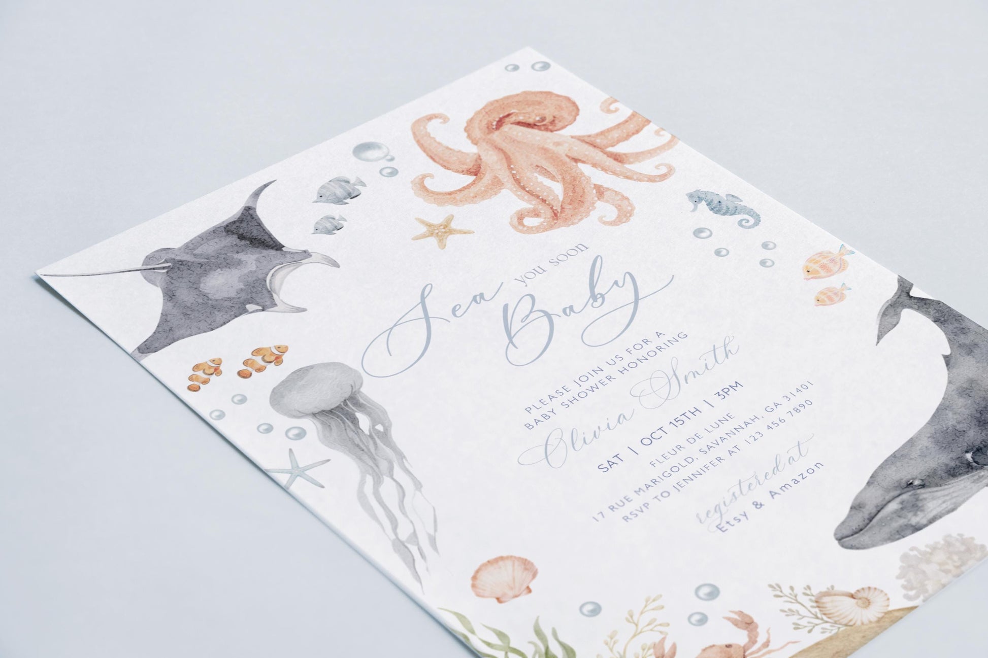Editable Canva baby shower invite to print or send digitally