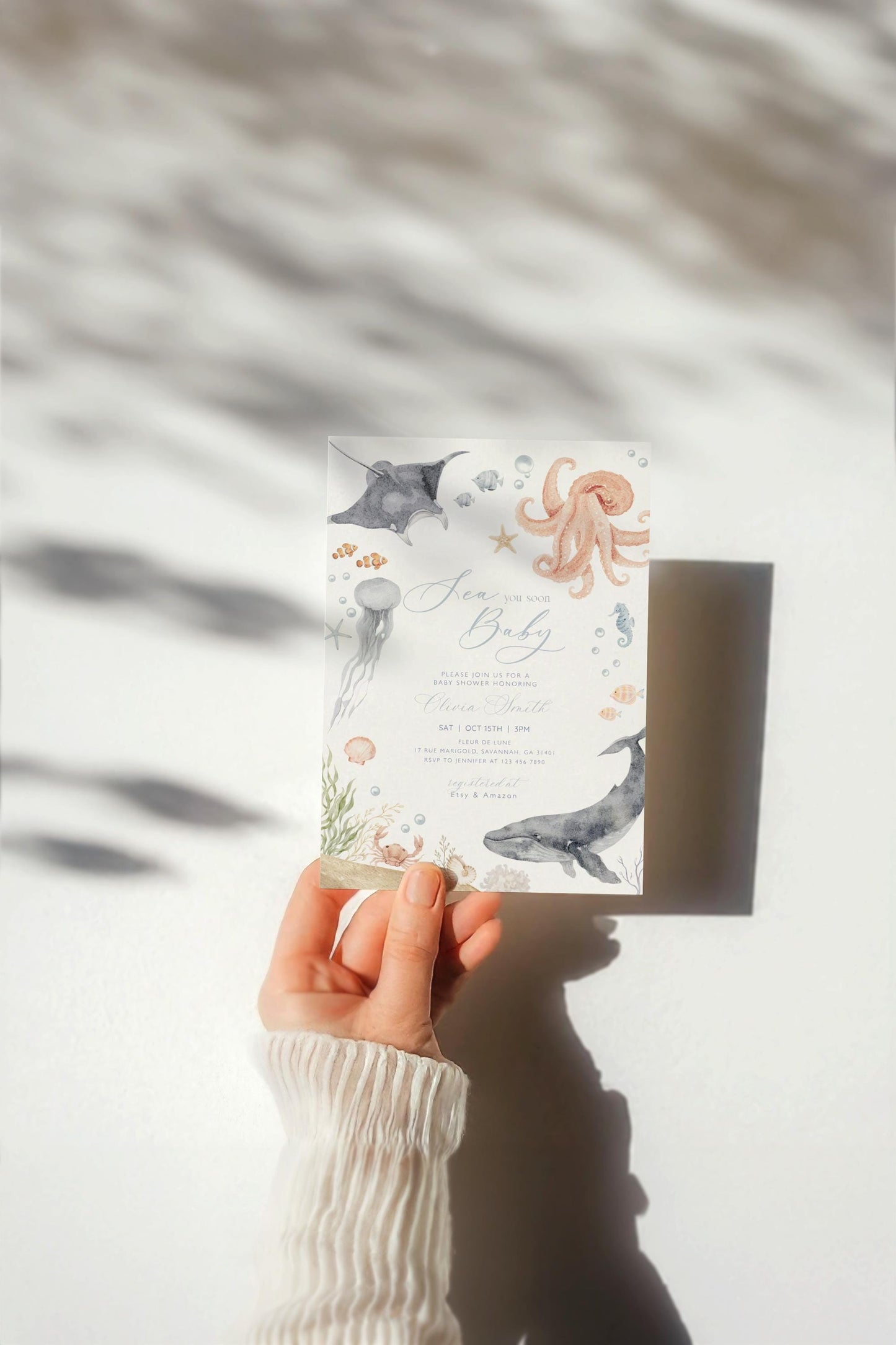 Invitation - Baby Shower, editable Canva template
