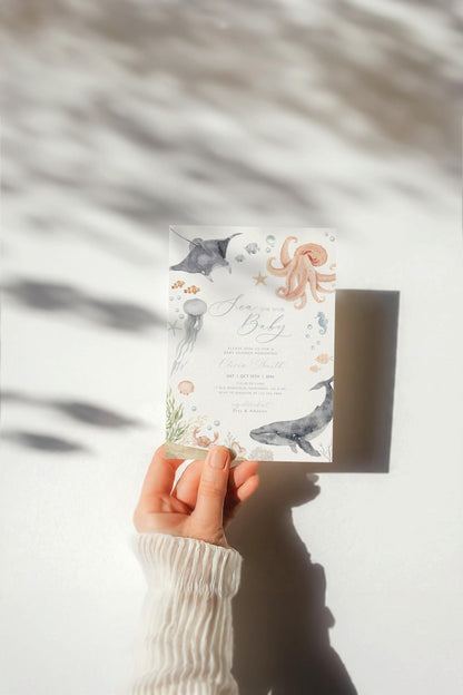 Invitation - Baby Shower, editable Canva template