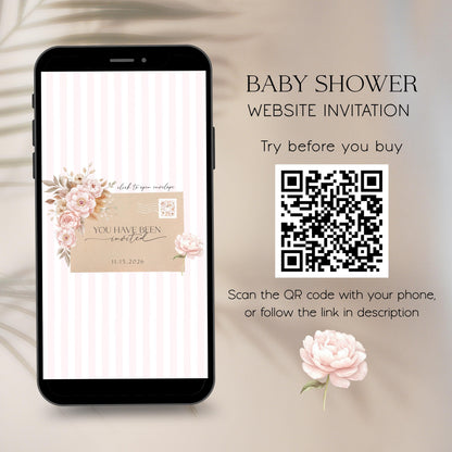 Baby Shower Website Invitation: Pink Little Pumpkin template details 2