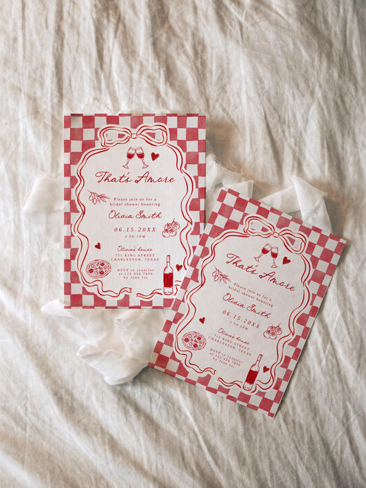 Bridal Shower Invitation: That's Amore template details 2