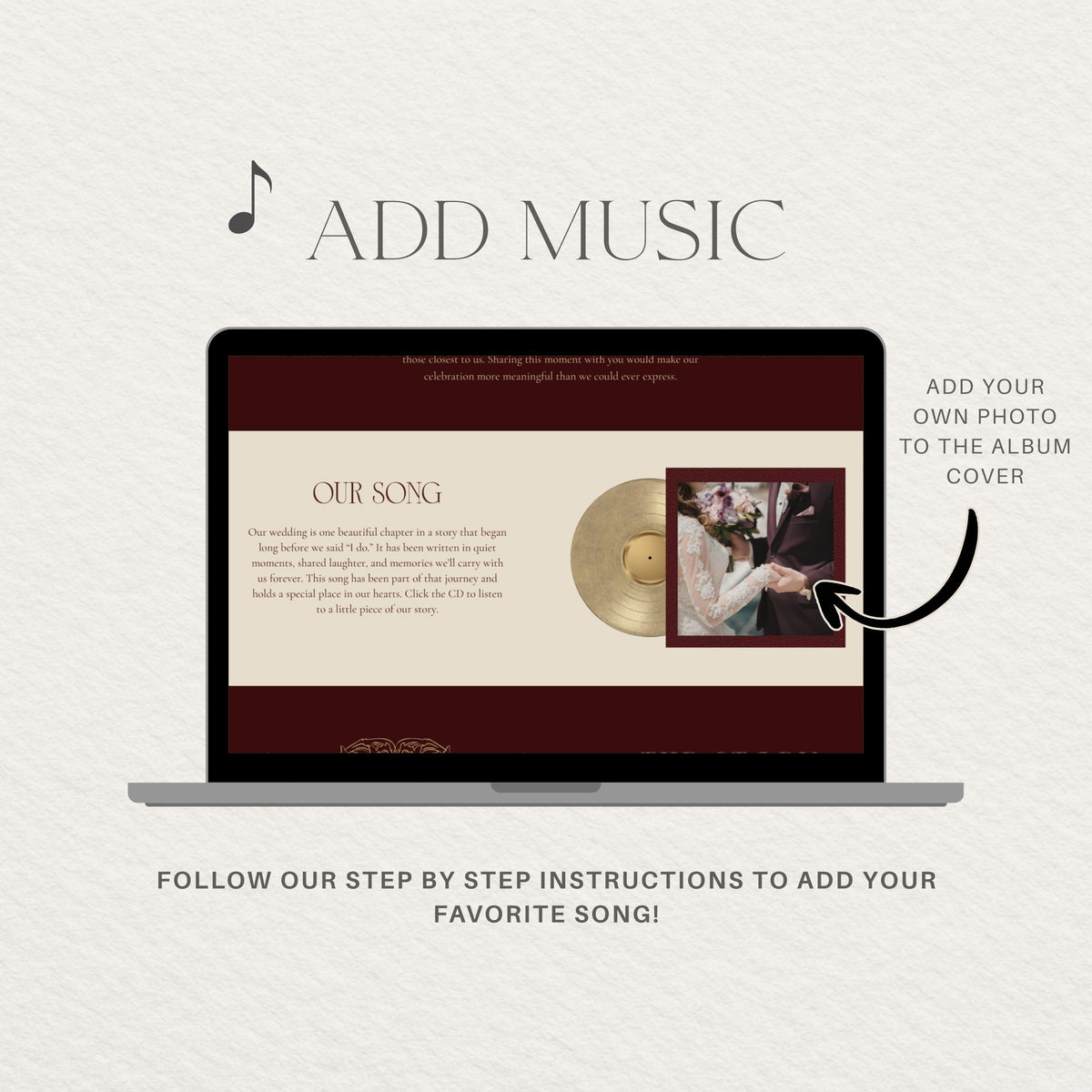 Wedding Website Template: Burgundy template details 5