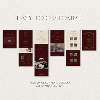 Wedding Website Template: Burgundy template details 8