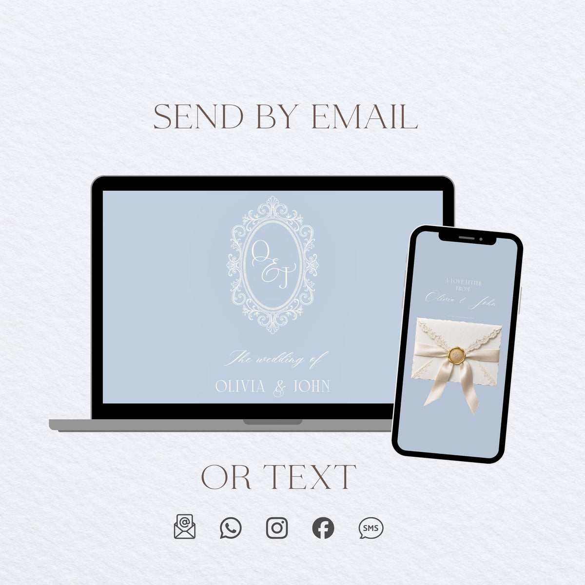 Wedding Website Template: Light Blue template details 4