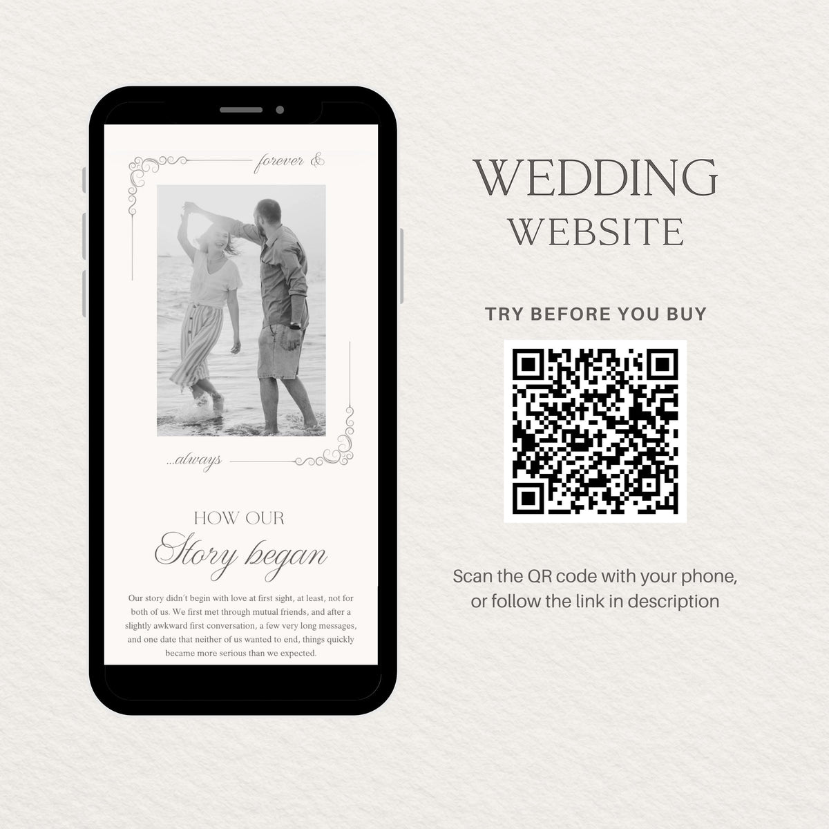 Wedding Website Template: Classic Envelope template details 7