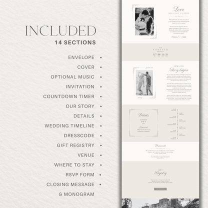 Wedding Website Template: Classic Envelope template details 2