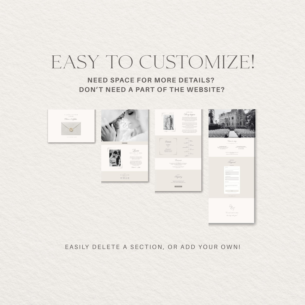 Wedding Website Template: Classic Envelope template details 8