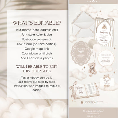 Baby Shower Website Invitation: We Can Bearly Wait template details 2
