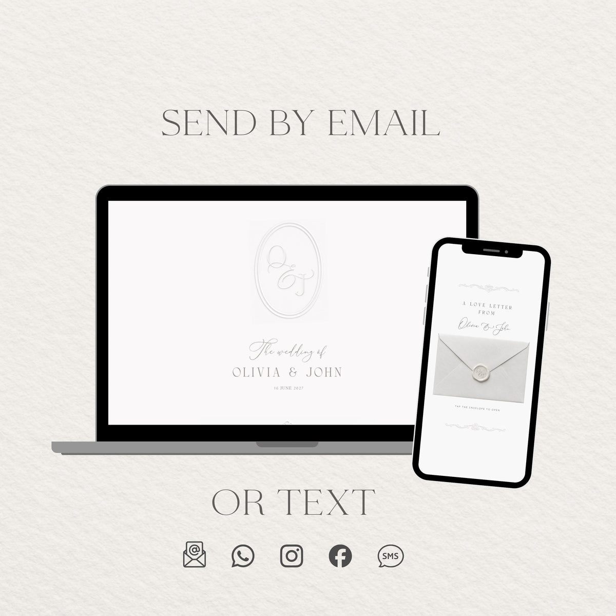Wedding Website Template: Embossed Monogram template details 3