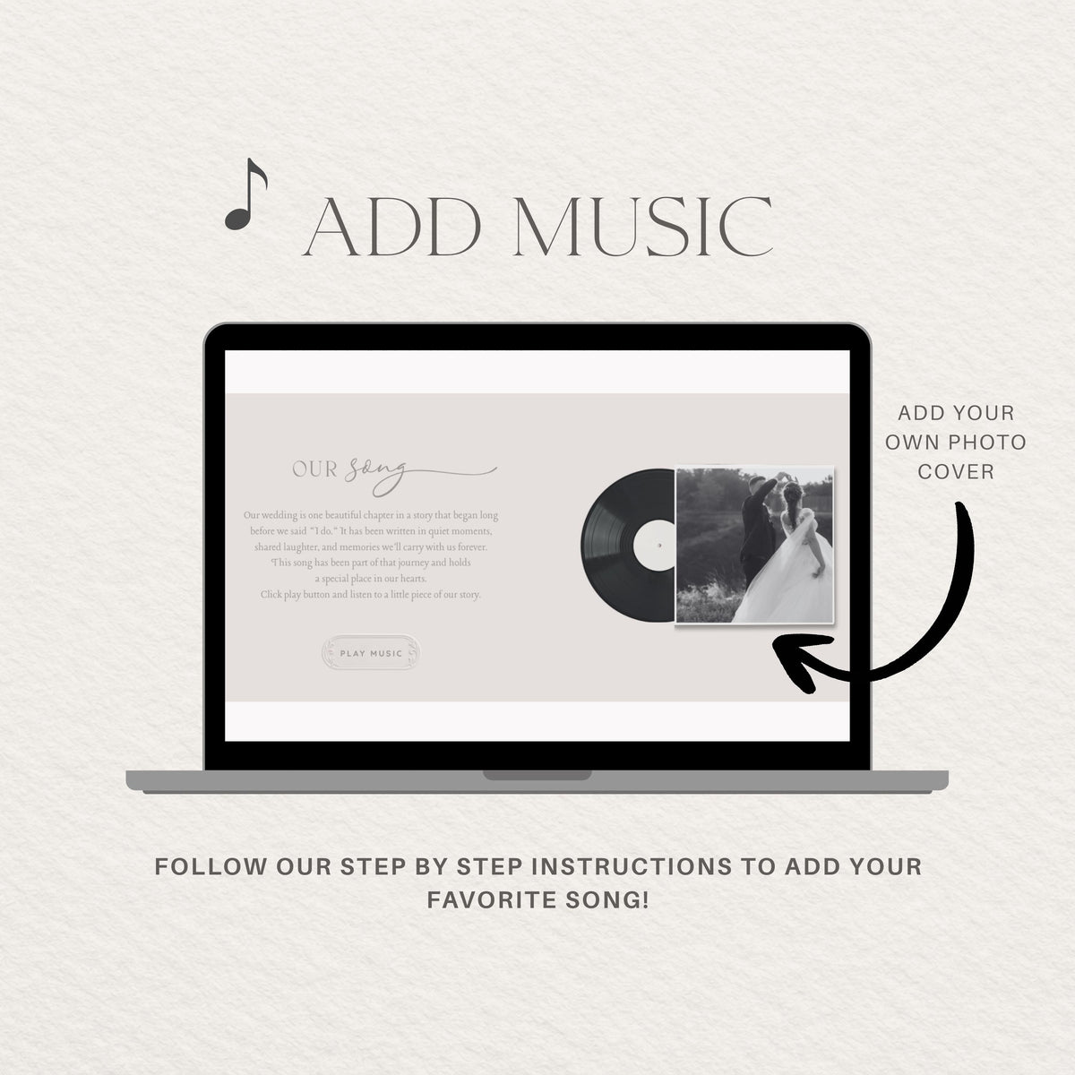 Wedding Website Template: Embossed Monogram template details 6