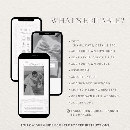 Wedding Website Template: Embossed Monogram template details 4