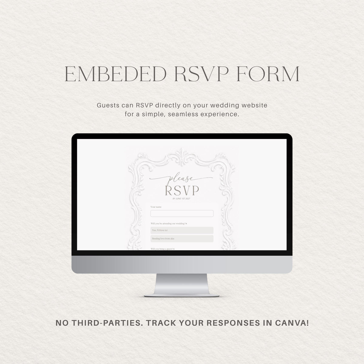 Wedding Website Template: Embossed Monogram template details 7