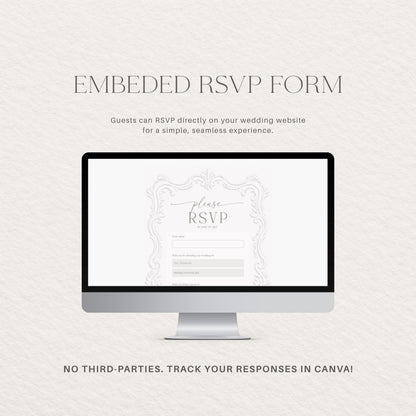 Wedding Website Template: Embossed Monogram template details 7