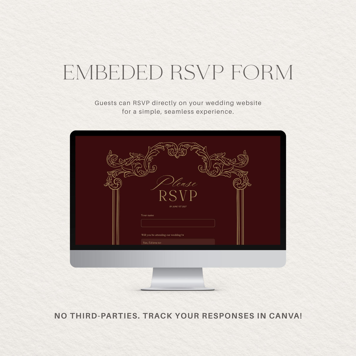 Wedding Website Template: Burgundy template details 6