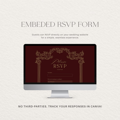 Wedding Website Template: Burgundy template details 6
