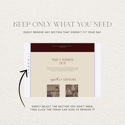 Wedding Website Template: Burgundy template details 7