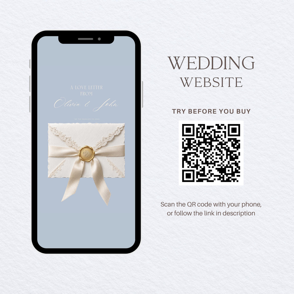 Wedding Website Template: Light Blue template details 10
